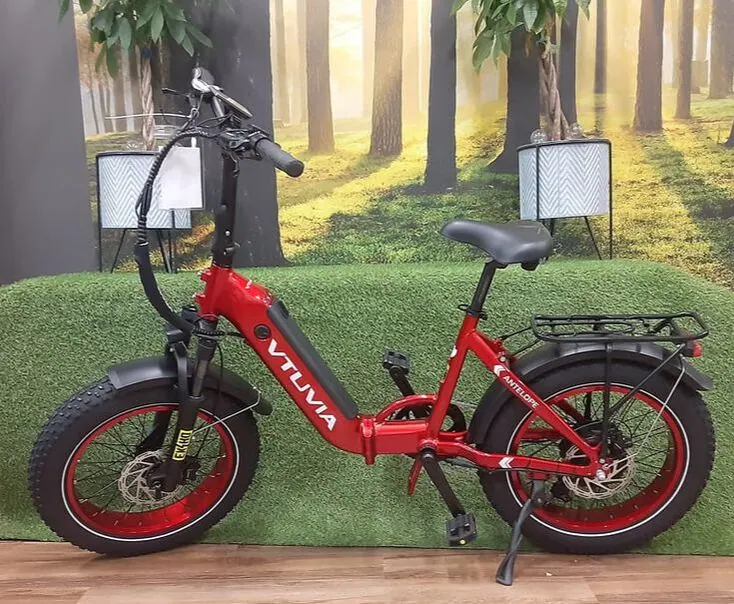 Vtuvia Antelope folding fat-tire e-bike in red