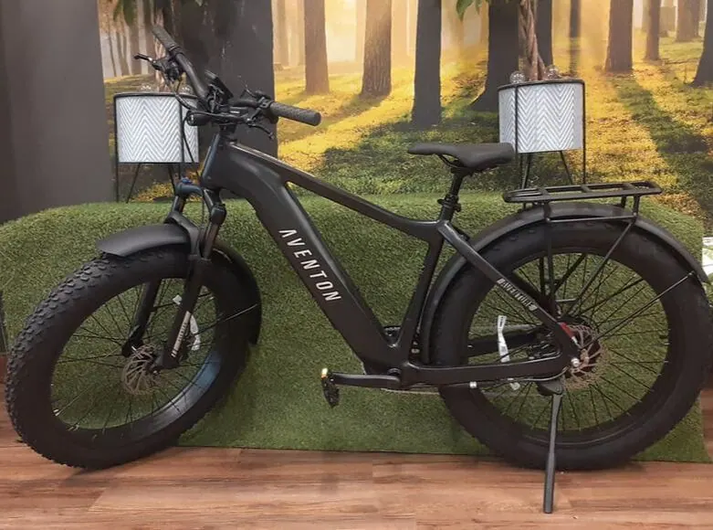 Aventon Aventure 3 fat-tire e-bike in black at the Northwest Electric Bikes shop