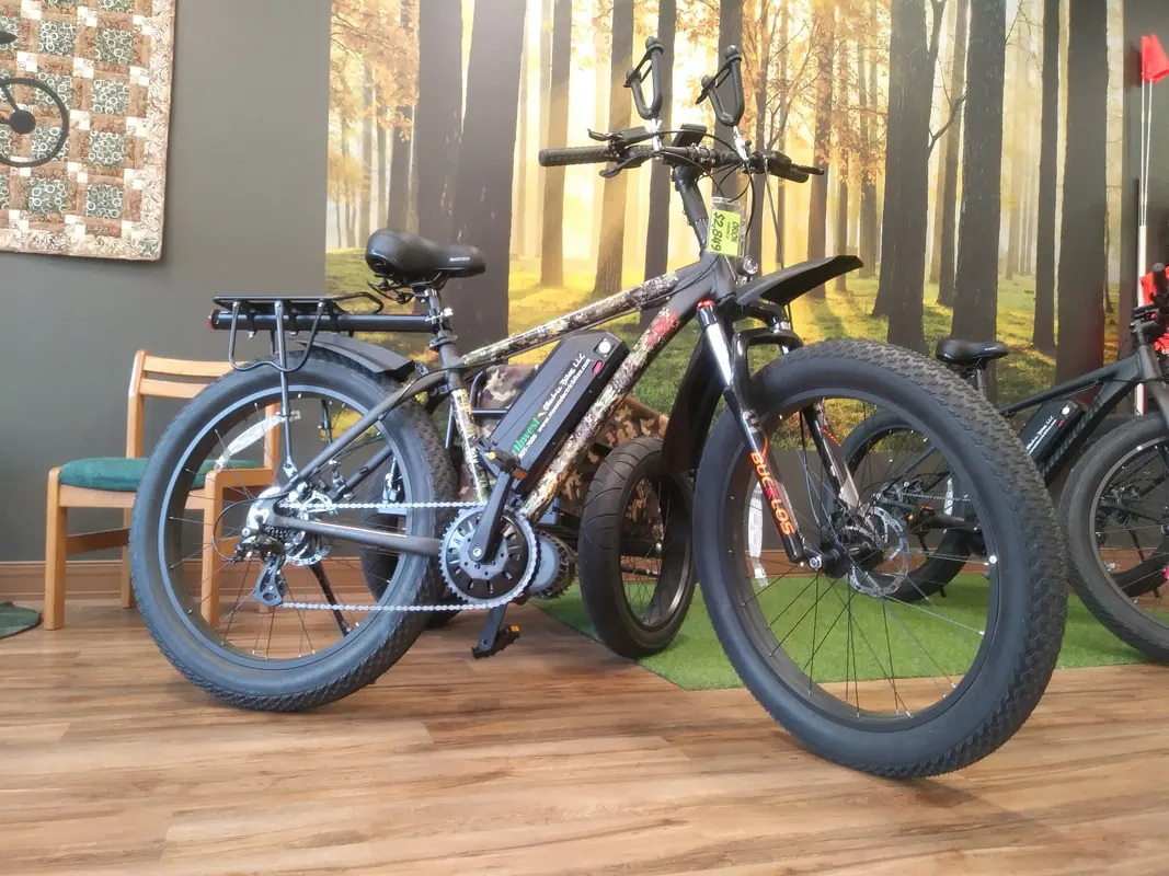 Northwest Electric Bikes Orion hunting e-bike with camo graphics and upgrades