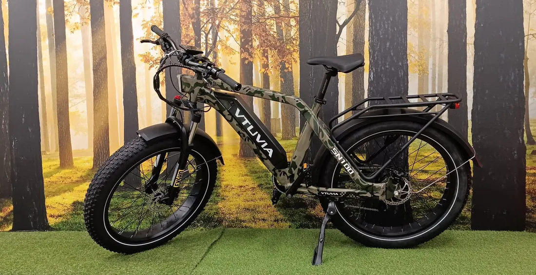 Vtuvia SN100 fat-tire hunting e-bike in camo