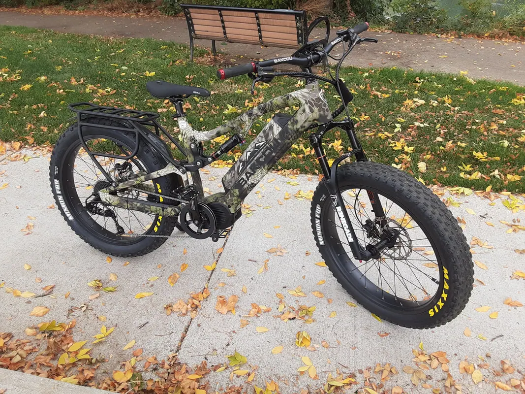 Bakcou Storm G2 full-suspension fat-tire e-bike in camo